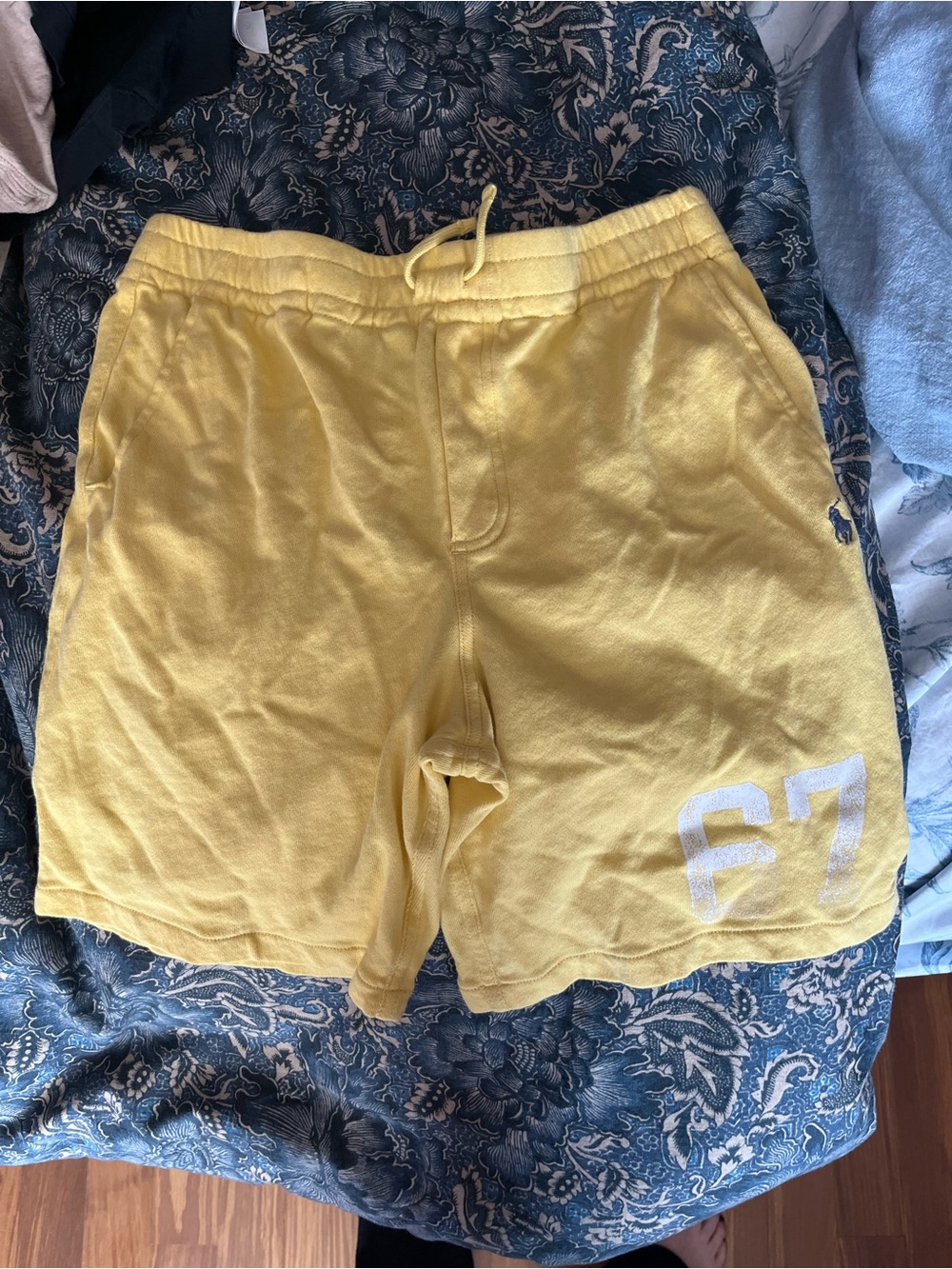Polo by Ralph Lauren Yellow Drawstring Kids Shorts with 67 Graphic